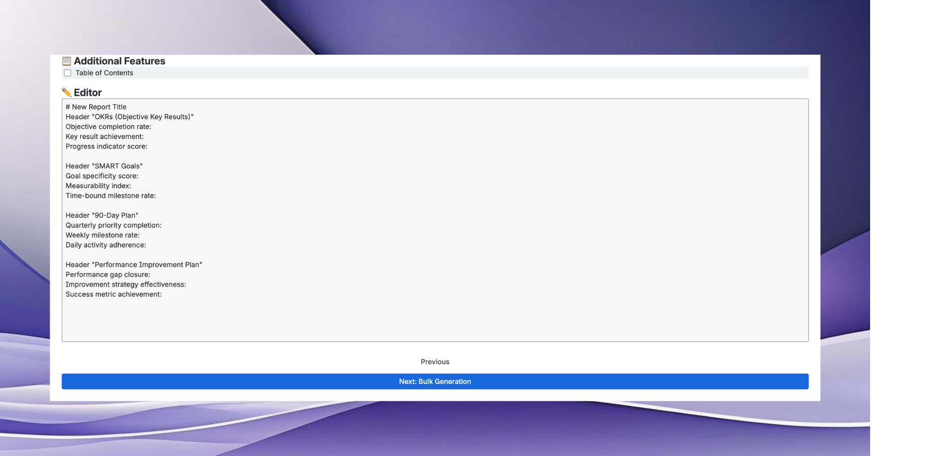 Template Editor
